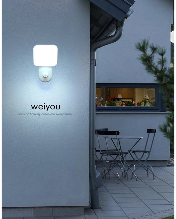 Outdoor LED Wall Lamp with PIR Motion Sensor – Waterproof IP65 12W Aluminum Light for Porch & Garden - Samanta Factory