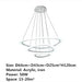 Art Deco Pendant Light – White Acrylic & Iron Chandelier with Remote Control - Samanta Factory