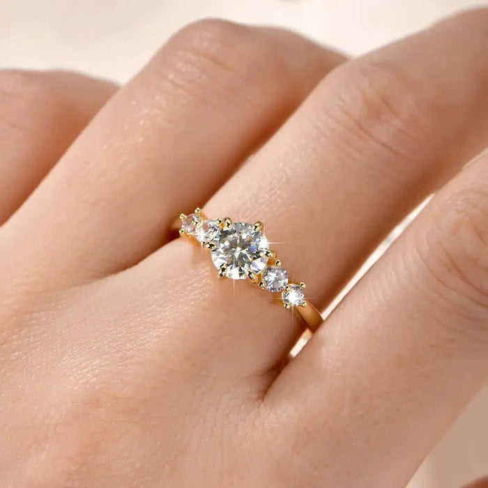 Ehhai Certified D Color VVS1 Lab Created Imitation Diamond Moissanite Ring for Women Engagement Rings Wedding Fine Jewelry Gifts SF