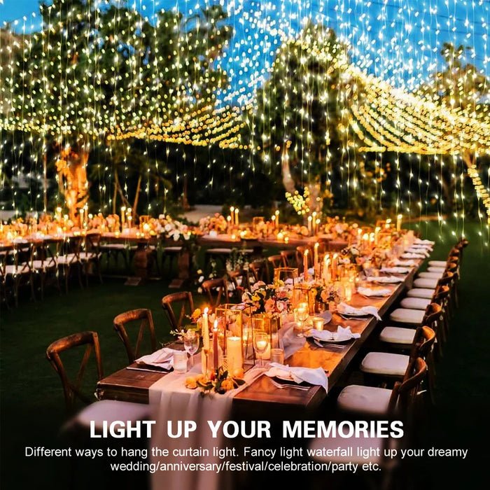 Festive Solar-Powered Curtain Lights with Waterproof Design & Remote Control - Samanta Factory