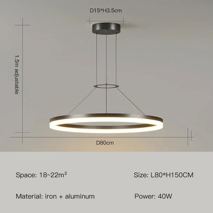 Modern LED Pendant Light – Adjustable Brightness & Color with Remote Control - Samanta Factory