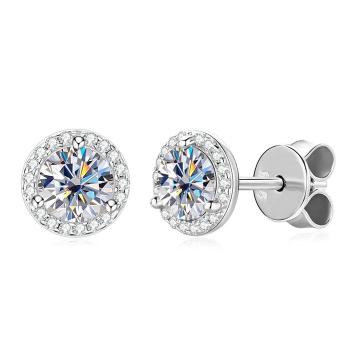 Premium 925 Sterling Silver Round Cut Earrings for Timeless Brilliance