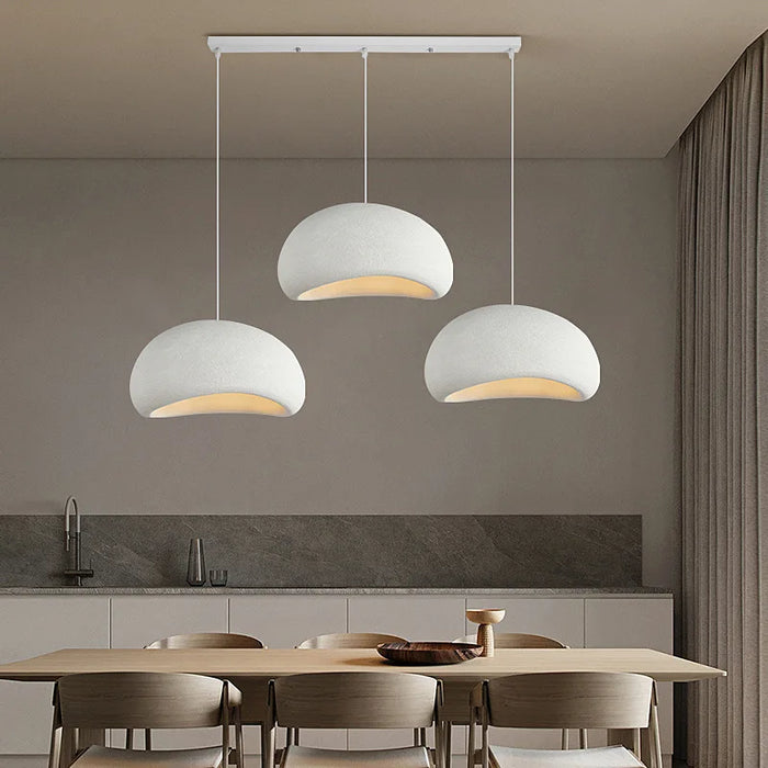Nordic Wabi-Sabi 3-Lights Pendant Lamp – Minimalist E27 Hanging Ceiling Light for Dining & Living Rooms - Samanta Factory