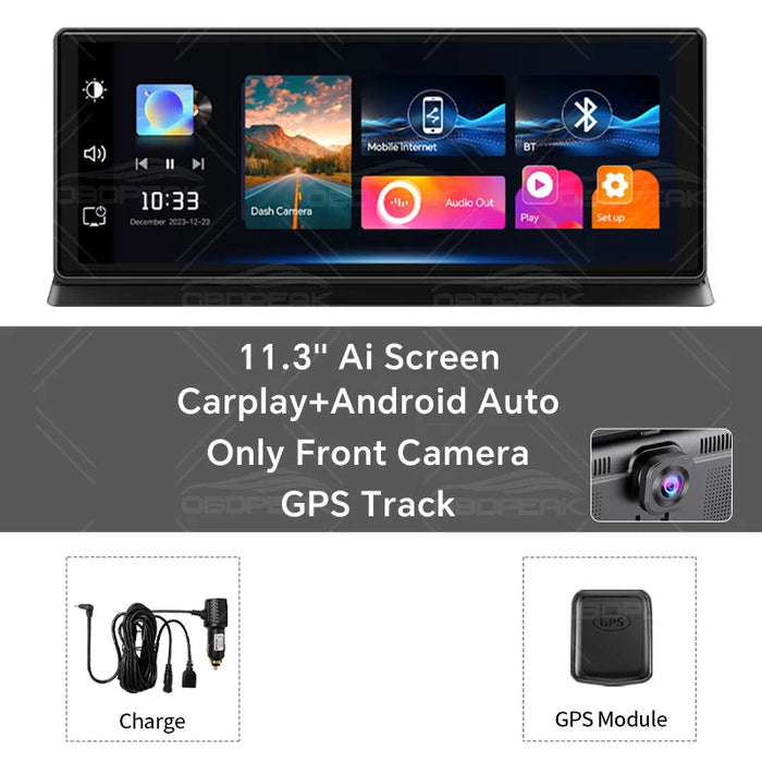Smart Mirror Dash Cam 11.3" – Wireless CarPlay, Android Auto & 4K Dual Lens Recording Samanta Factory
