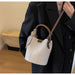 PU Leather Knitted Bucket Bag – Soft Casual Messenger Handbag for Women - Samanta Factory