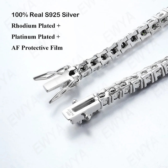 EWYA D Color Moissanite Tennis Bracelet 925 Silver 18K Gold - Samanta Factory