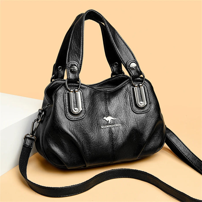 Women’s Tote Bag – Sequined Letter Design & Soft Leather Shoulder Handbag - Samanta Factory