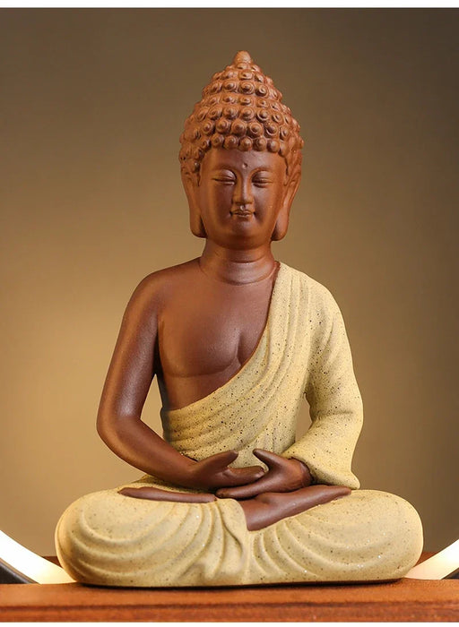 Ceramic Sakyamuni Buddha Incense Burner with LED Light - Samanta Factory