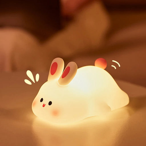 Cute Rabbit Night Light Silicone Lamp – Touch Sensor Soft LED Kids Sleep Light SF