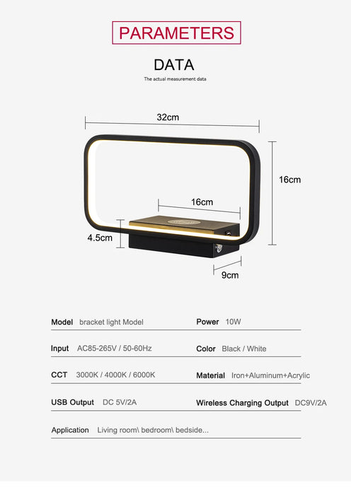 Modern Wall Light – Infinite Dimming LED for Bedroom & Living Room Ambience