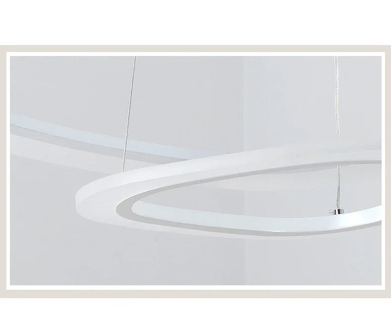 Art Deco Pendant Light – White Acrylic & Iron Chandelier with Remote Control - Samanta Factory