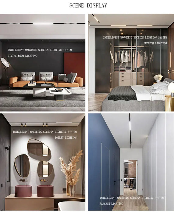 Magnetic LED Track Spotlight – 48V Linear Ceiling Light - Samanta Factory