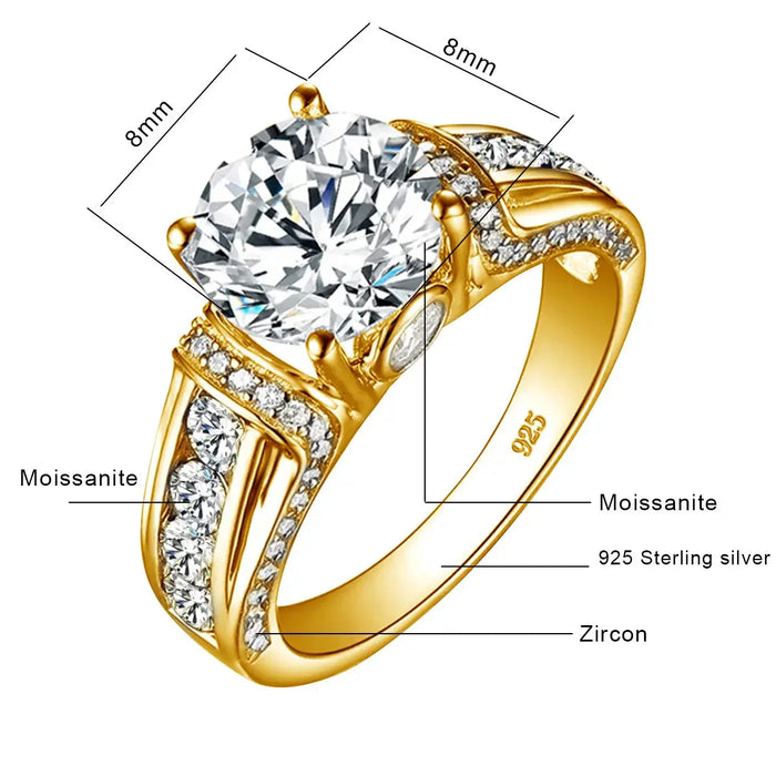 2ct Moissanite Ring – D Color VVS1 with Blue Sapphire Accent SF