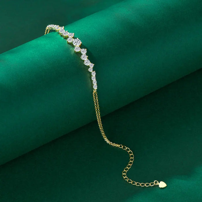 Moissanite Bracelet – Adjustable 925 Sterling Silver Design