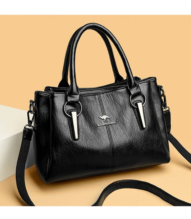 Casual Tote Shoulder & Crossbody Bag – Versatile, Soft PU Leather with Sequined Design - Samanta Factory