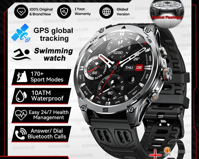 Unisex GPS Smart Watch – AMOLED Display with 170+ Sports Modes SF