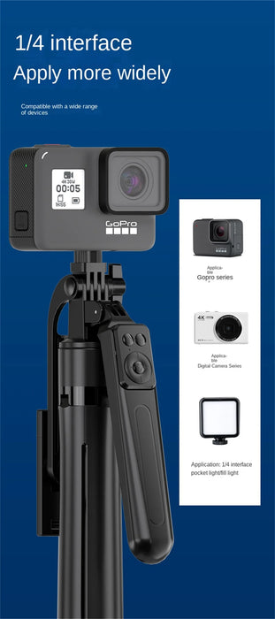 Bluetooth Selfie Stick Tripod – Lightweight 180cm Extendable with Remote for iOS & Android