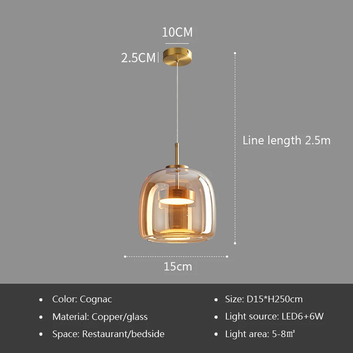 Pendant Light – Nordic Glass Design with Adjustable Height & Warm LED Illumination - Samanta Factory