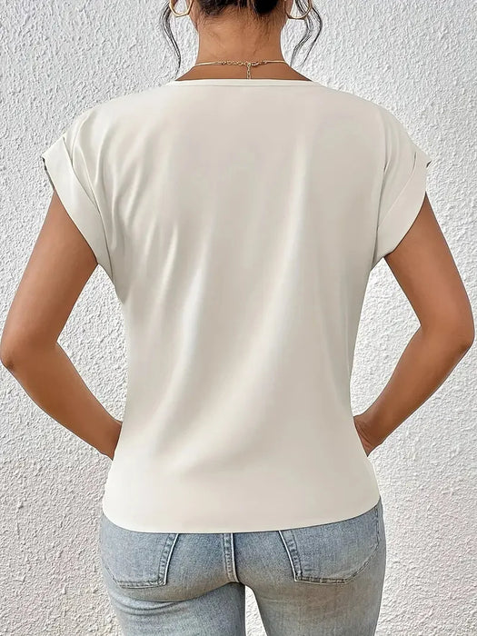 V-Neck Blouse - Casual Elegance for Office & Summer Days - Samanta Factory