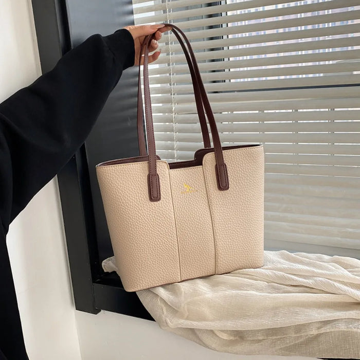 Luxurious Women’s Leather Shoulder Bag – Stylish Microfiber Synthetic Leather Casual Tote - Samanta Factory