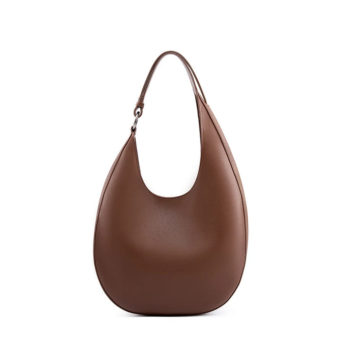 Half-Moon Shoulder Bag – Soft Versatile Leather Handbag for Women - Samanta Factory