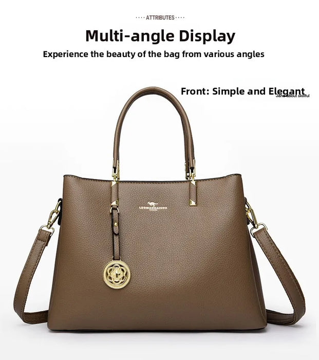 Elegant Commuter Tote Bag – Spacious Unisex Handbag with Detachable Strap - Samanta Factory