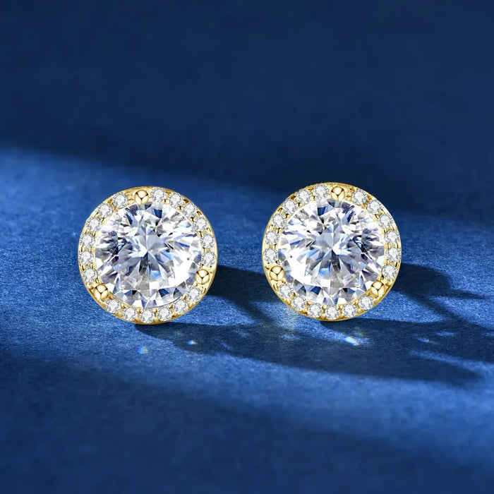 Premium 925 Sterling Silver Round Cut Earrings for Timeless Brilliance