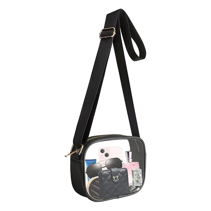 Clear PVC Crossbody Bag for Women – Transparent Square Shoulder Bag for Concerts & Travel