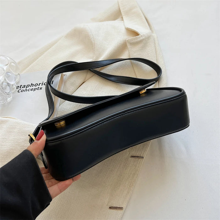 Women’s PU Saddle Bag – Stylish Hasp Closure & Interior Zipper Pocket - Samanta Factory