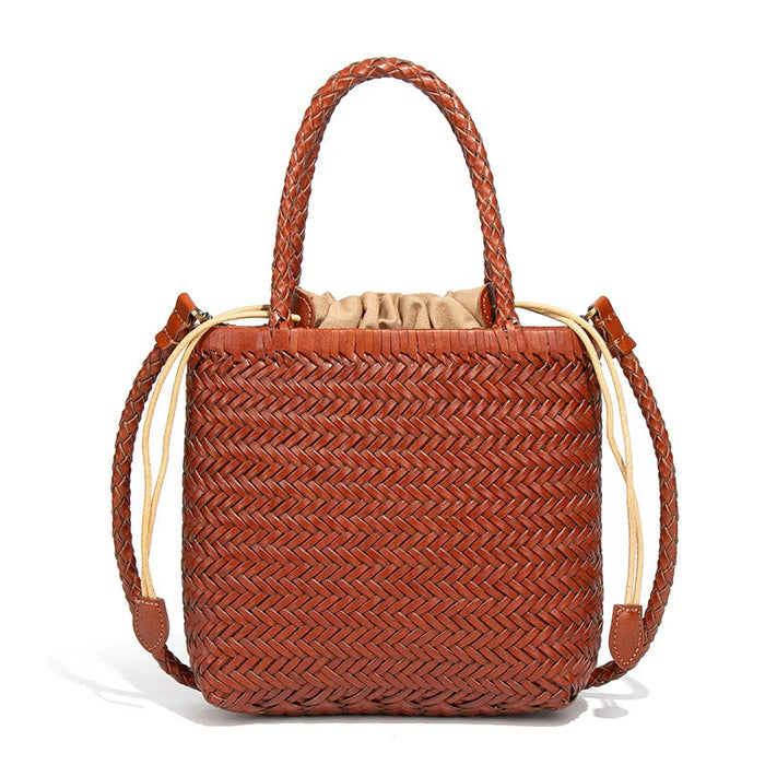 Hand-Woven Tote Bag – French Style Basket Shoulder Bag SF