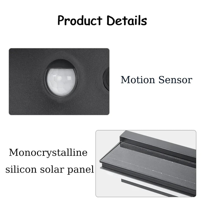 Solar Motion Sensor Wall Lamp – Waterproof Outdoor LED Lighting for Garden & Porch - Samanta Factory