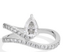 Pear-cut 0.8CT D VVS1 Moissanite sterling silver ring with 18K gold plating