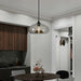 Modern Glass Pendant Light – Elegant LED Ceiling Fixture with Iron Finish - Samanta Factory