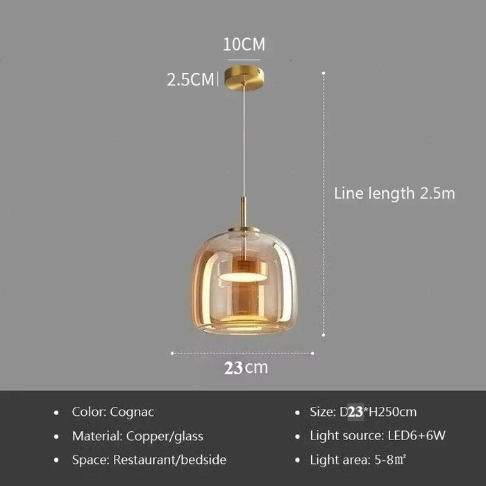 Pendant Light – Nordic Glass Design with Adjustable Height & Warm LED Illumination - Samanta Factory