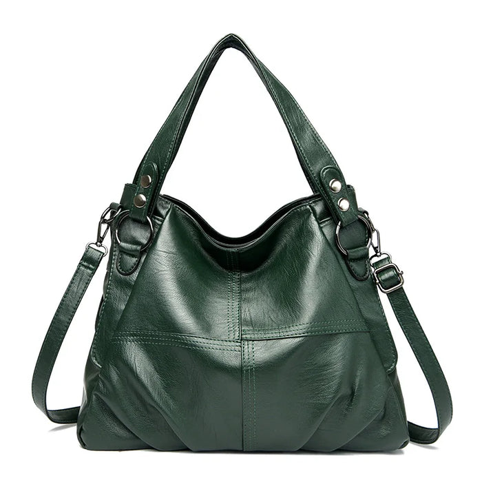 Genuine Leather Tote Bag – Vintage Unisex Handbag with Large Capacity - Samanta Factory
