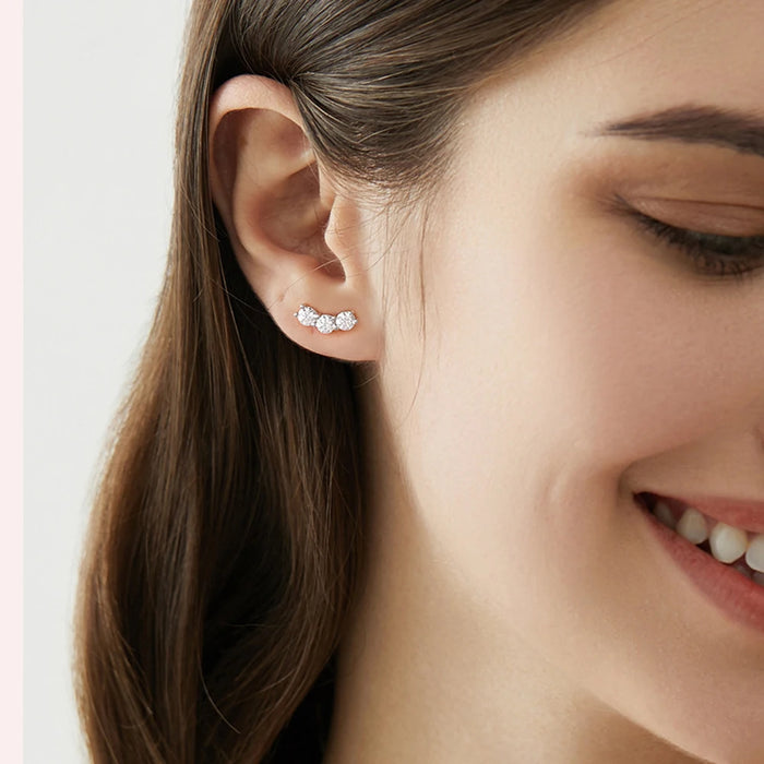 Premium 925 Sterling Silver Earrings With Excellent-Cut Moissanite Stones