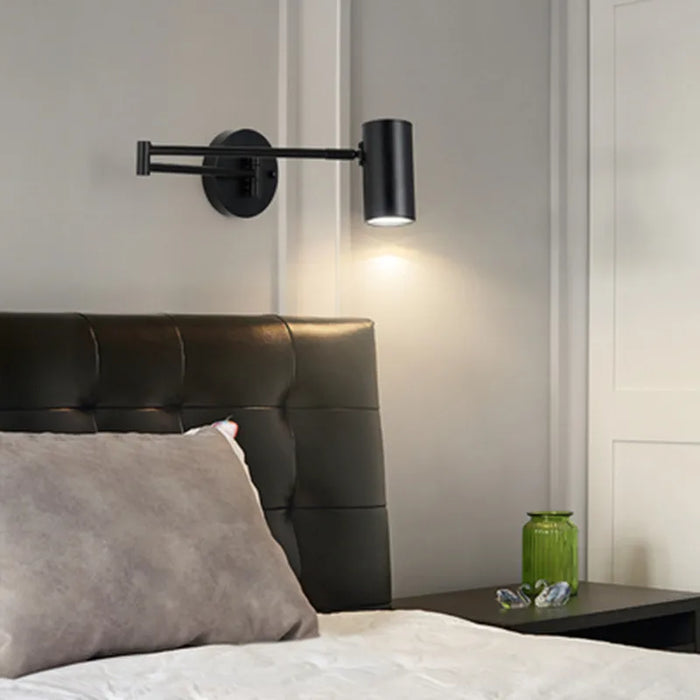 Modern Wall-Mounted LED Lamp – Adjustable Swing Arm with Warm/Cold Light for Bedrooms & Living Rooms - Samanta Factory