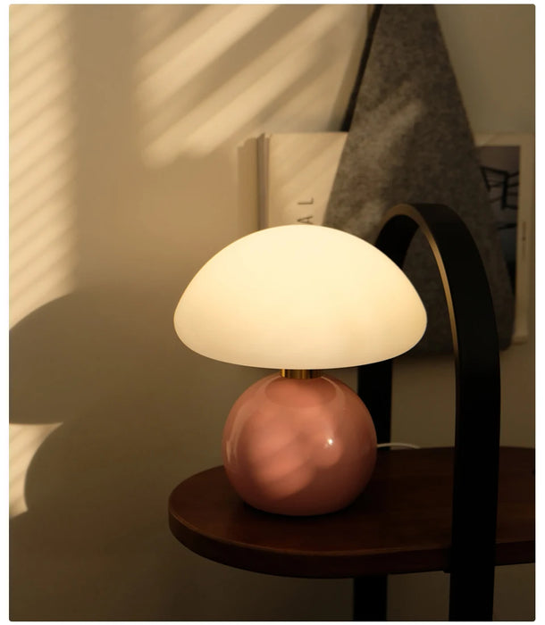 Modern LED Table Lamp – Dimmable Frosted Glass Shade - Samanta Factory