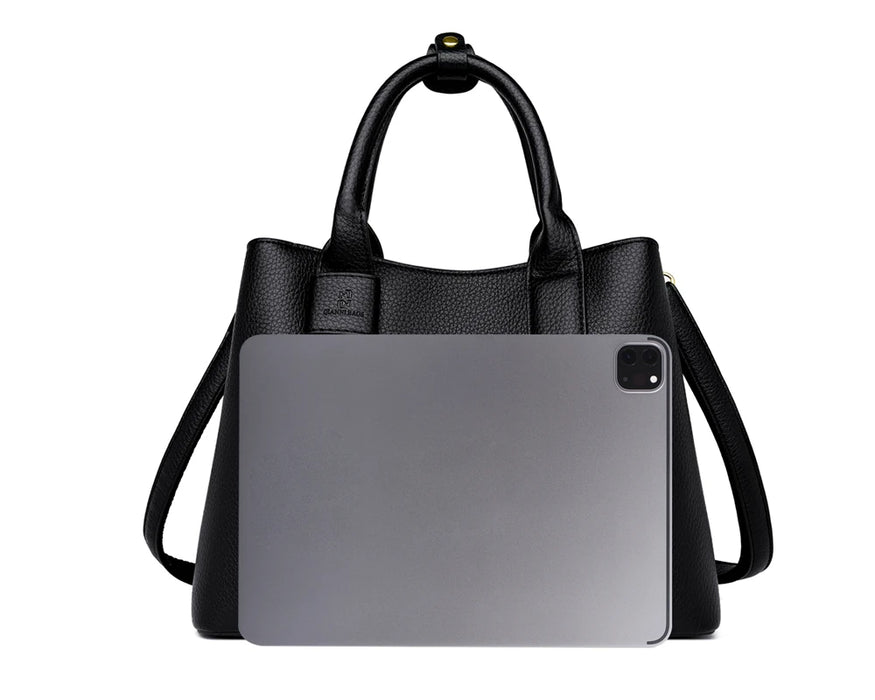 Women’s PU Leather Business Handbag – Saffiano Tote with Adjustable Shoulder Strap