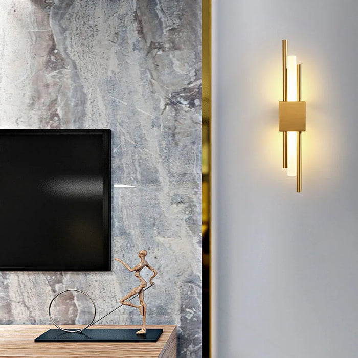 Contemporary Black & Gold LED Wall Lamp – Up & Down Light for Modern Interiors - Samanta Factory