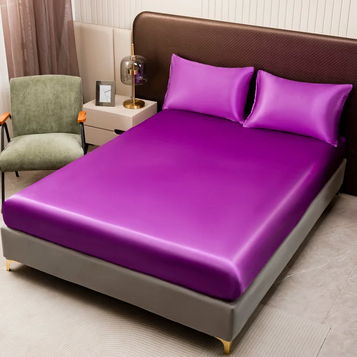 KISS NEST Satin Bed Sheet Set – Smooth 200TC Polyester, Twin to King Sizes - Samanta Factory