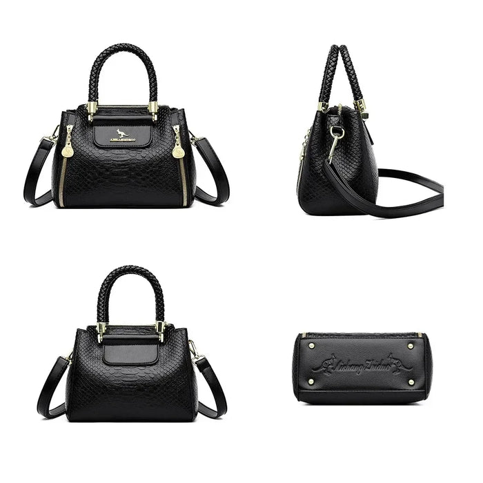 High-Quality PU Leather Handbag for Women – Animal Print Casual Tote, Versatile Fashion Bag - Samanta Factory
