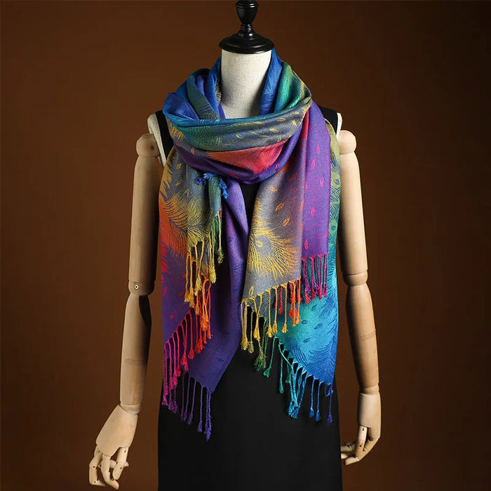 Winter Travel Scarf & Shawl – Oversized Printed Design for Warmth - Samanta Factory