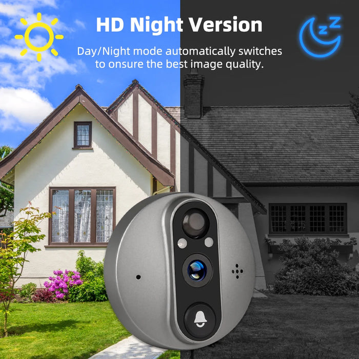 Smart WiFi Door Viewer Camera – 3MP HD, 4.3" LCD, PIR Motion, 2-Way Audio, Night Vision, Tuya & Alexa. - Samanta Factory
