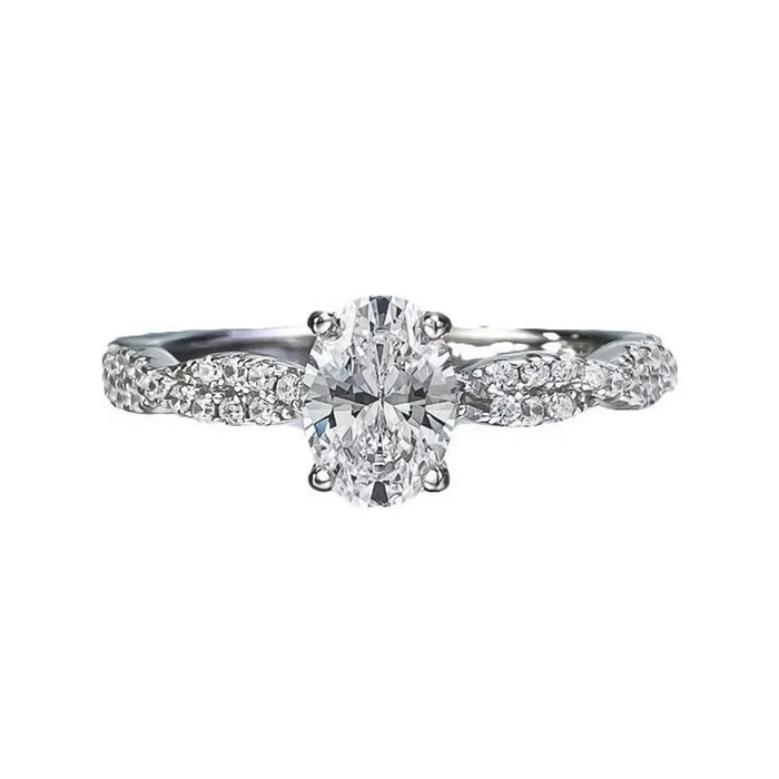 Moissanite Fashion Ring – Platinum-Plated Sparkle for Women