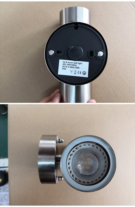 Stainless Steel LED Wall Light – IP65 Waterproof GU10 Up Down Outdoor Sconce SF