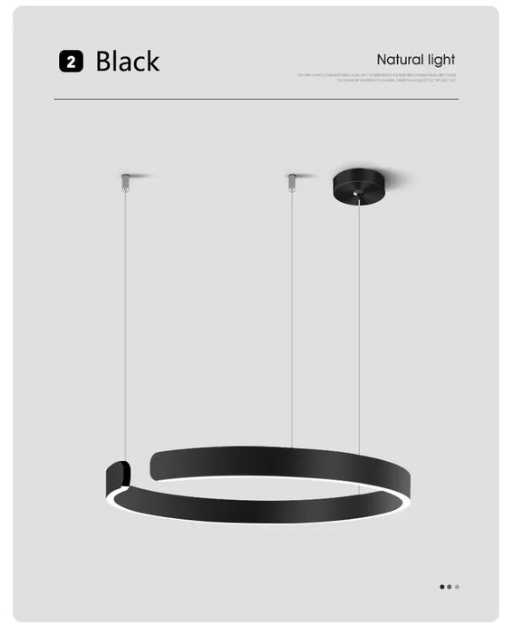 C Ring LED Pendant Light – Dimmable Nordic Hanging Lamp for Dining & Bedroom Spaces - Samanta Factory