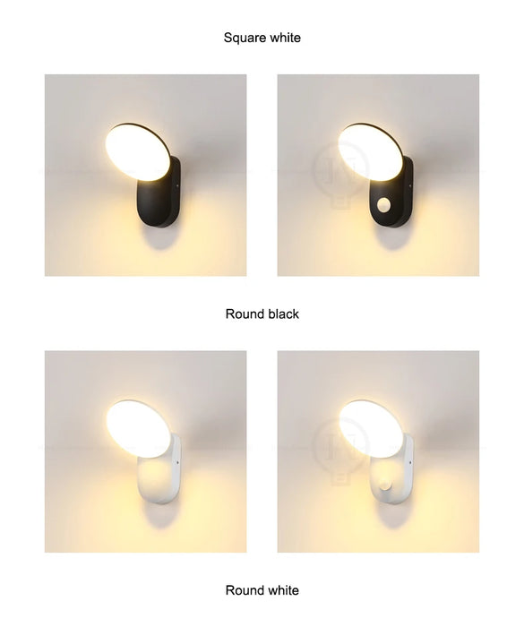 Outdoor LED Wall Lamp with PIR Motion Sensor – Waterproof IP65 12W Aluminum Light for Porch & Garden - Samanta Factory