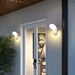 PIR motion sensor LED wall light, waterproof outdoor aluminum lamp for porch, garden, and home security.
