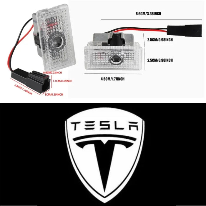 Tesla 2Pcs Car Door Projector Welcome Lights Accessories For Tesla Model 3 S X Y Cybertruck Roadster SpaceX Car Accessories - Samanta Factory